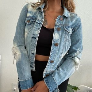 American Eagle Ripped and bleached jean jacket